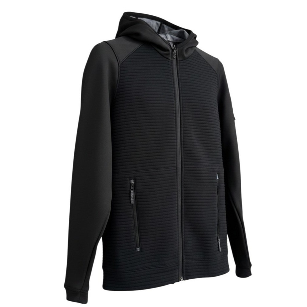 Obermeyer Kids XL Black Hybrid Quilted Full Zip Hoodie Jacket Activewear